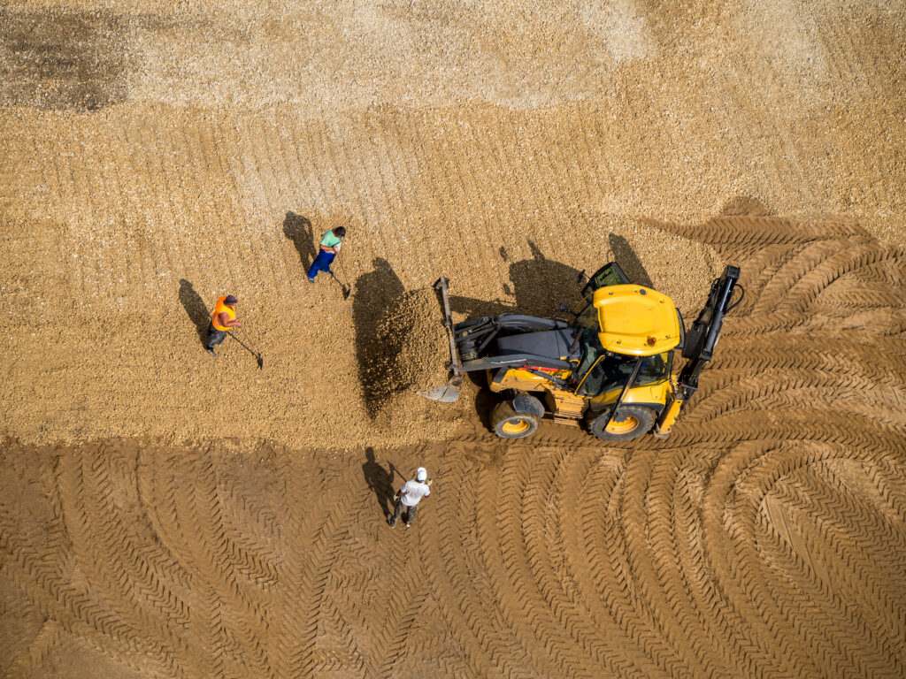 wheeled loader at construction site